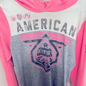 American fighter long sleeve hoodie,  size L